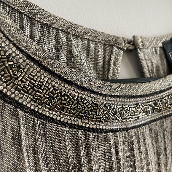 Frank Lyman Beaded Open Shoulder Long Sleeve Top - Picture 3 of 5